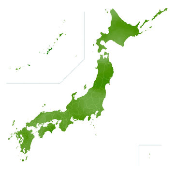 水彩風の日本地図