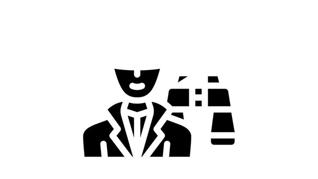 detective worker glyph icon animation