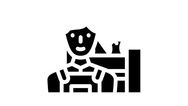 farmer worker glyph icon animation