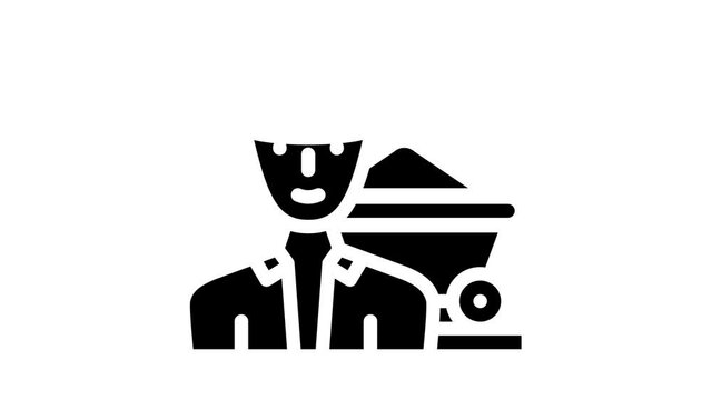 miner worker glyph icon animation