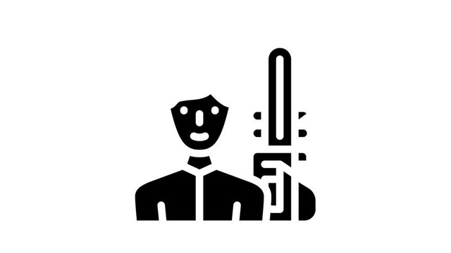 lumberjack worker glyph icon animation