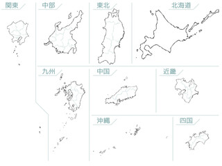 Naklejka premium 和風な日本地図