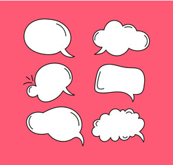 Set of speech bubbles, speech balloons. Think & talk icon vector.