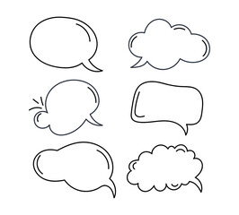 Set of speech bubbles, speech balloons. Think & talk icon vector.