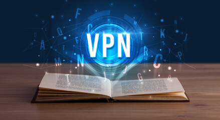 Technology abbreviation coming out from an open book