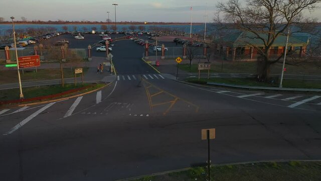 Aerial Entrance into Canarsie Pier in New York City During Coronavirus