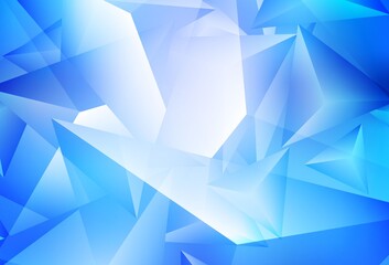 Fototapeta premium Light BLUE vector template with crystals, triangles.
