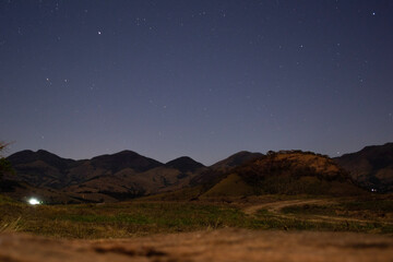 night sky and mountains