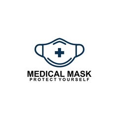 Medical mask logo Icon Design Vector