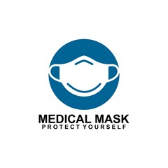Medical mask logo Icon Design Vector