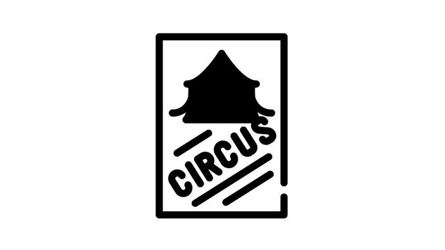 circus poster black icon animation