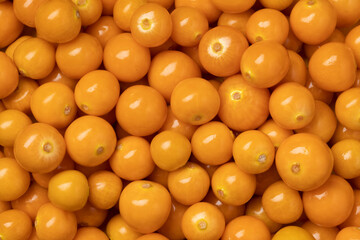 Fresh orange goldenberries close up full frame