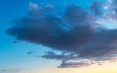 Beautiful colorful sunset sky with dramatic clouds Nature sky clouds background.