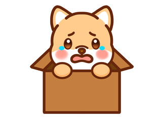 捨て犬のイラスト素材