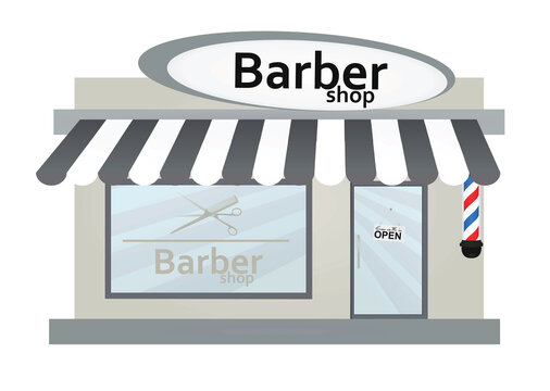 Barber shop entrance. vector illustration