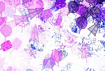 Light Pink vector abstract background with trees, branches.