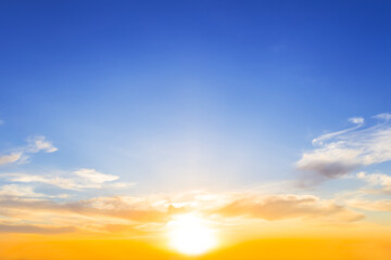 blue cloudy sky at the sunset, beautiful natural background