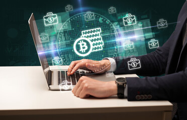 business hand working in stock market