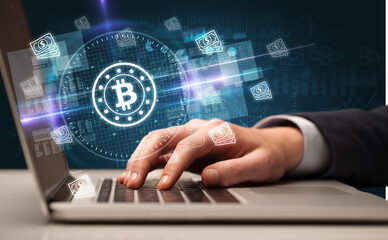 business hand working in stock market