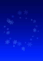 White Snow Vector Blue Background. Sky Snowflake