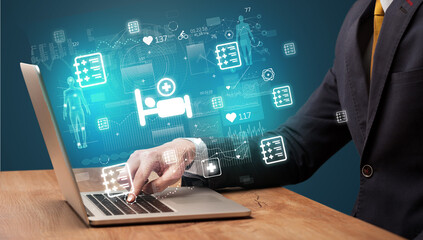 hand browsing on the internet for medical issues