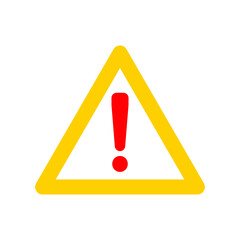 Hazard warning symbol vector icon flat sign symbol with exclamation mark isolated on white background. Hazard warning attention sign with exclamation mark symbol. 