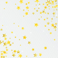 Yellow Shiny Stars Vector Transparent Background.