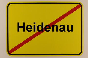 Illustration eines Stadtausgangsschildes der Stadt Heidenau
