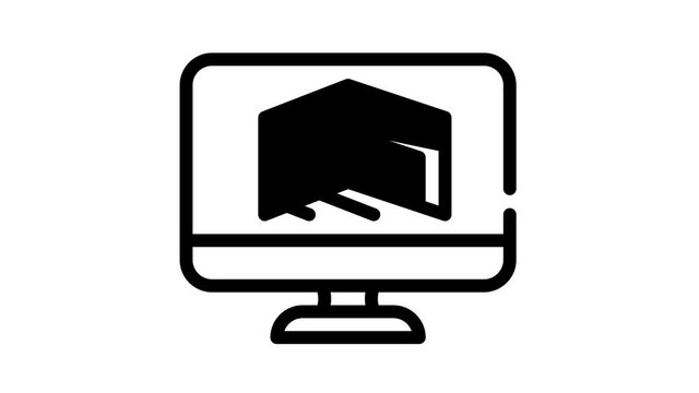 design room computer program black icon animation