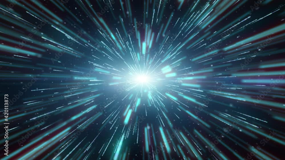 Poster light blue glow dust particle explosion abstract background. light ray beam effect. 3d rendering