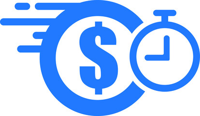 Fast money transfer icon, sent money icon, money transfer icon with dollar sign, quick money transfer icon