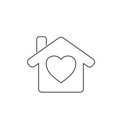 Home with heart line icon vector illustration