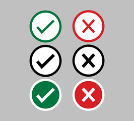 Check Mark and Cross Mark Icons.