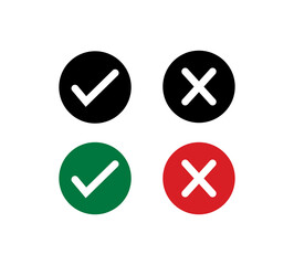 Fototapeta premium Check Mark and Cross Mark Icons.