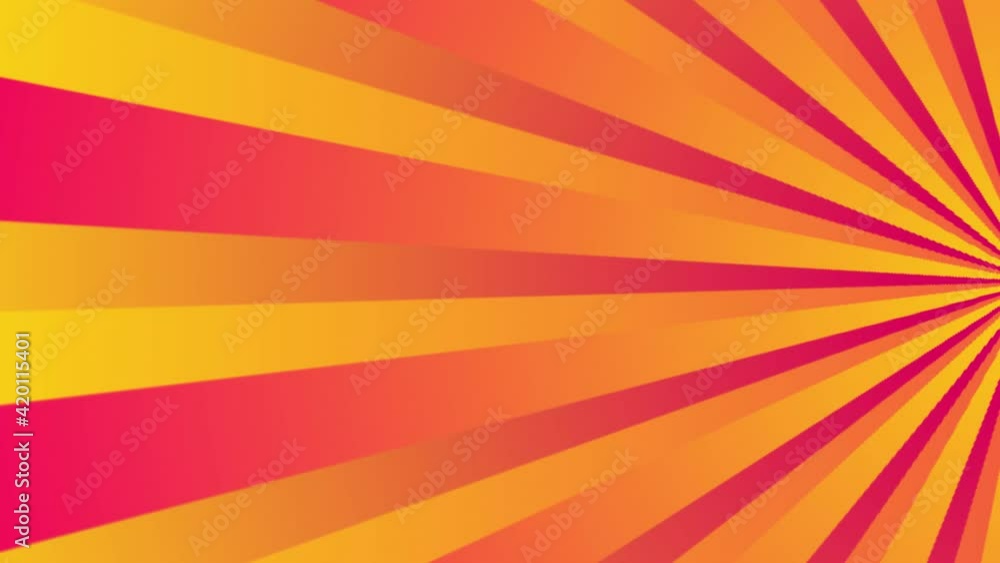 Poster animated abstract background. simple gradient radial rays. yellow and pink banner pop art style. sun
