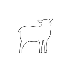 Lamb silhouette isolated on white background. Lamb or Sheep line icon. Vector illustration