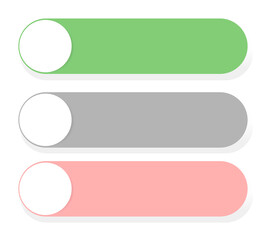 Obraz premium Set of Power ON OFF Switch slider button toggle. Flat icon illustration vector.