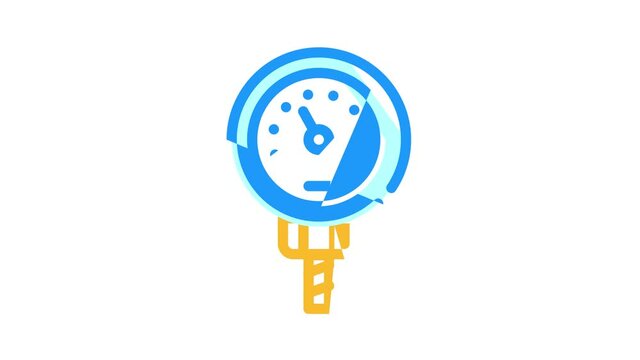 bimetallic thermometer color icon animation