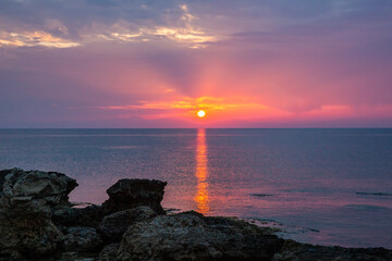 sunset over the sea