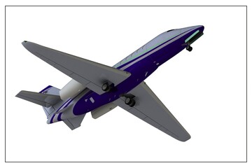 3D design of an airplane.