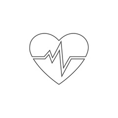 Heartbeat vector line icon on white