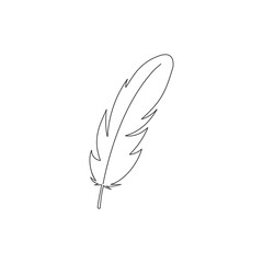 Feather vector line icon isolated on white background