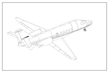 3D design of an airplane.