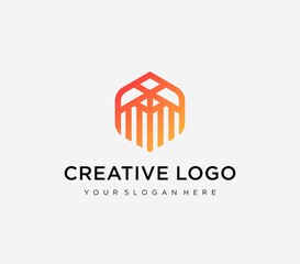 Abstract vector logo element. Abstrak isolated on Gray background