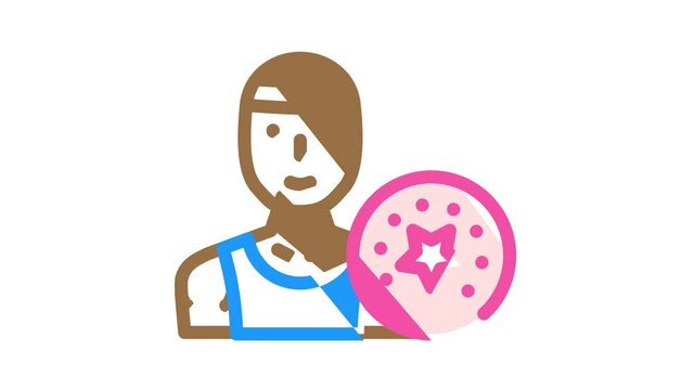 ultimate flying disc beach sport color icon animation