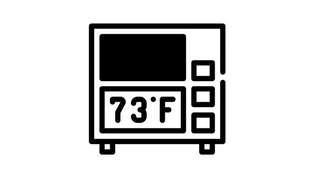 digital thermometer black icon animation