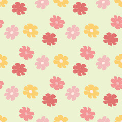 A pattern of cute flowers. Vector illustration