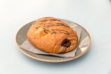 Croissant stuffed with chocolate