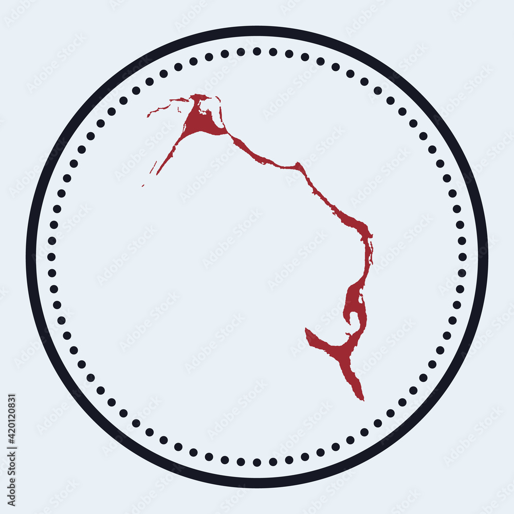 Poster eleuthera round stamp. round logo with island map and title. stylish minimal eleuthera badge with ma