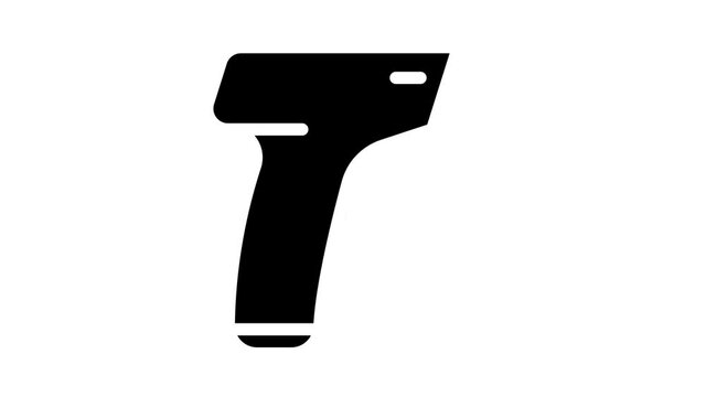 infrared thermometer glyph icon animation